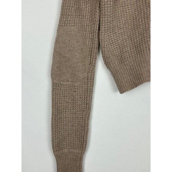 BCBG Max Azria Womens Beige Sweater Small Elbow Patches Wool & Cashmere Blend - Picture 11 of 13